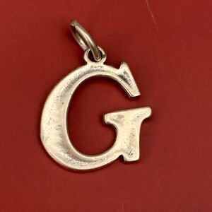 .925 Letter G Large Sterling Silver Jewelry Charm #alphabet #G